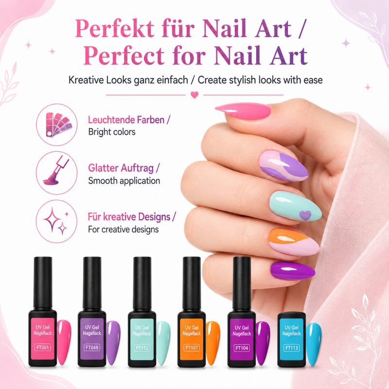 10er UV Nagellack Gel Set Rainbow Shine